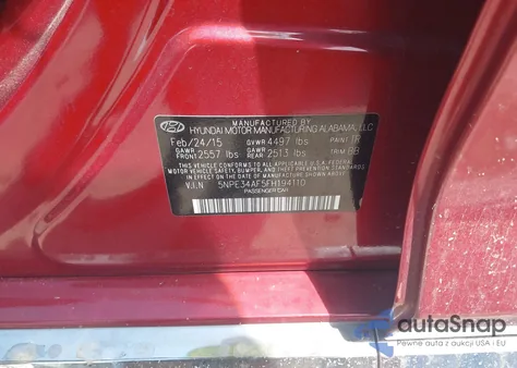 2015 Hyundai Sonata Limited z USA, uszkodzony, nr VIN 5NPE34AF5FH194110